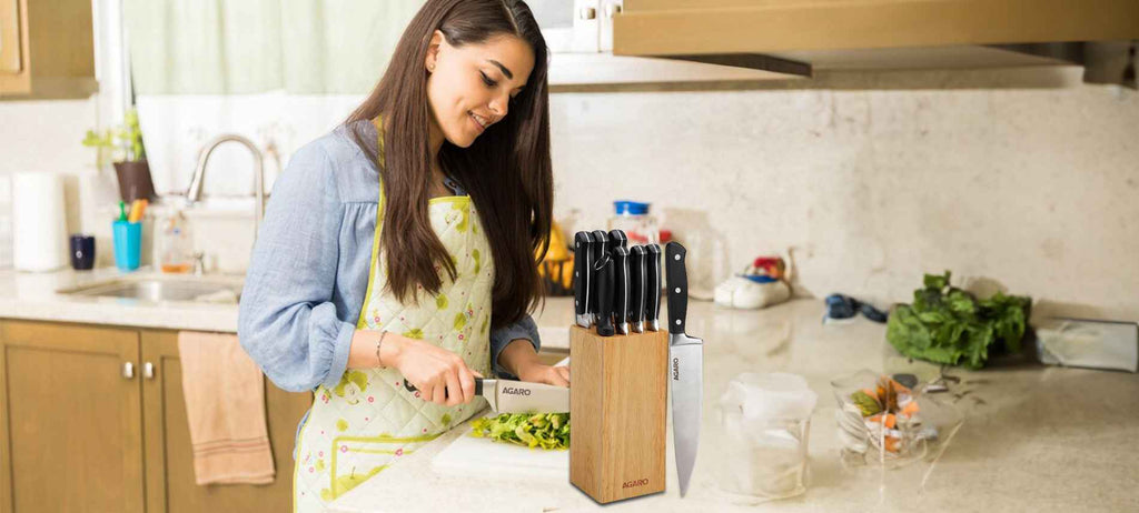 knife set with stand